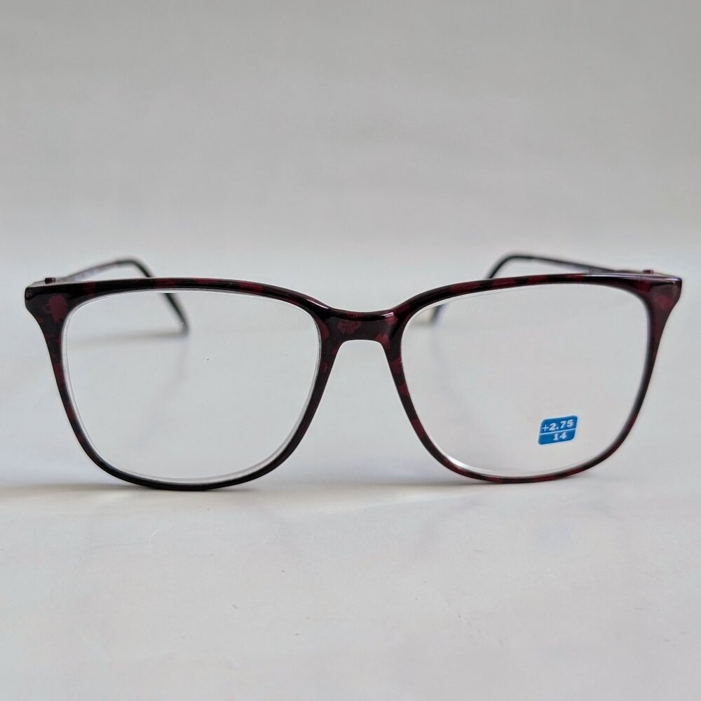 (NWT) Vintage 90's Carbon Fiber Square Shape Reading Glasses (S. Burgundy)